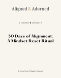 Book cover of '30 Days of Alignment: A Mindset Reset Ritual' by Crystal Payne on a white background.